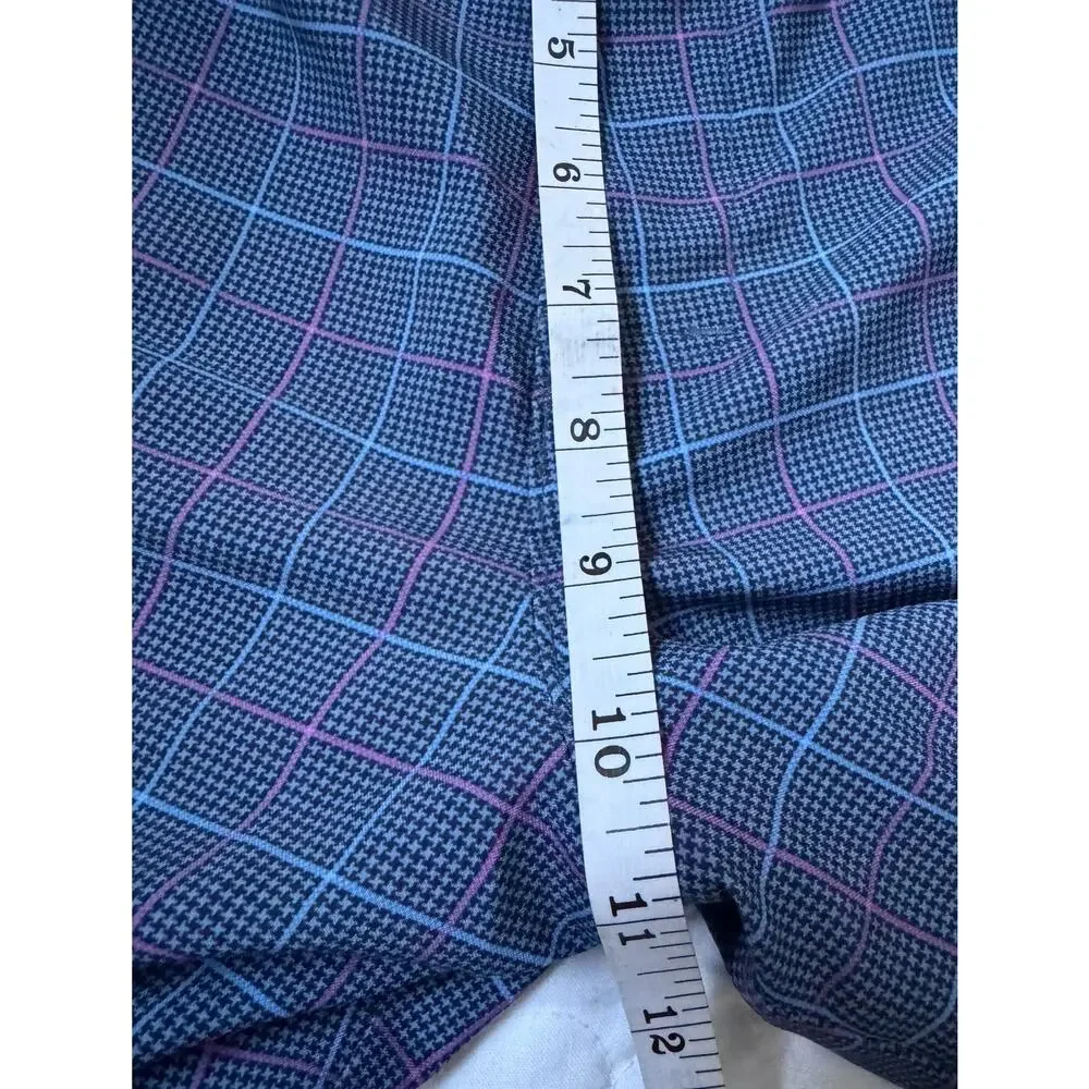 Jack Nicklaus Men's Golf Shorts Size 36 Plaid Navy Purple Pink Flat Front